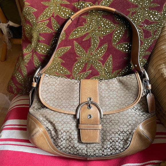 Coach soho Brown and Tan leather Shoulder Bag silver hardware EUC - Picture 7 of 7